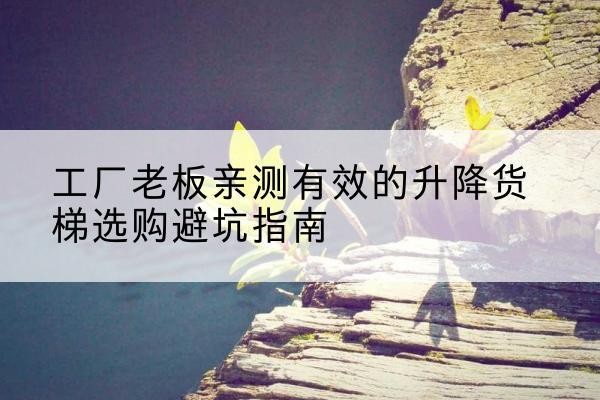 宁蒗升降货梯怎么选-工厂老板亲测有效的升降货梯选购避坑指南
